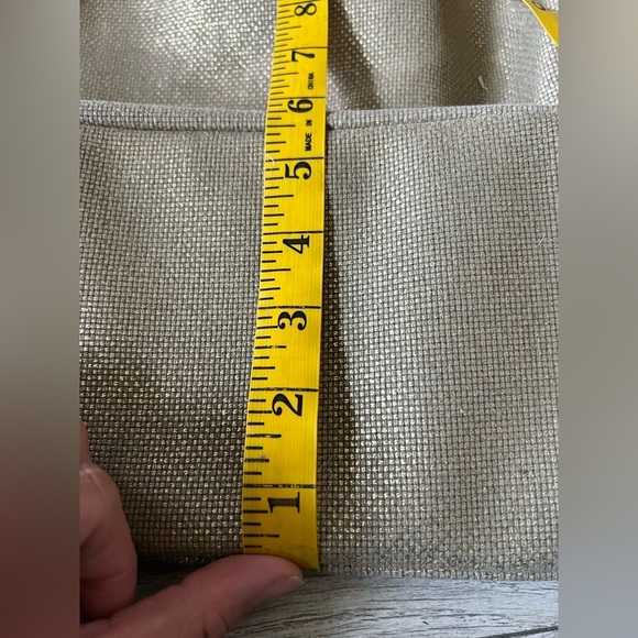 Michael Kors Marina Gathered Drawstring Gold Metallic Shimmer Hobo Shoulder Bag. - Picture 14 of 15